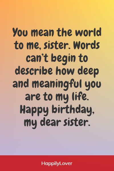 birthday message for sister