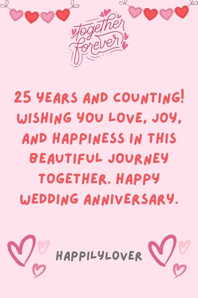 cute 25th wedding anniversary