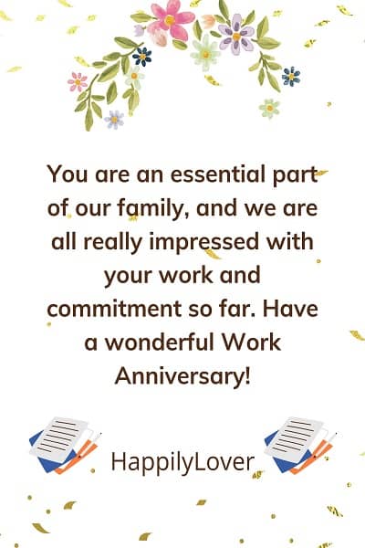 work anniversary messages