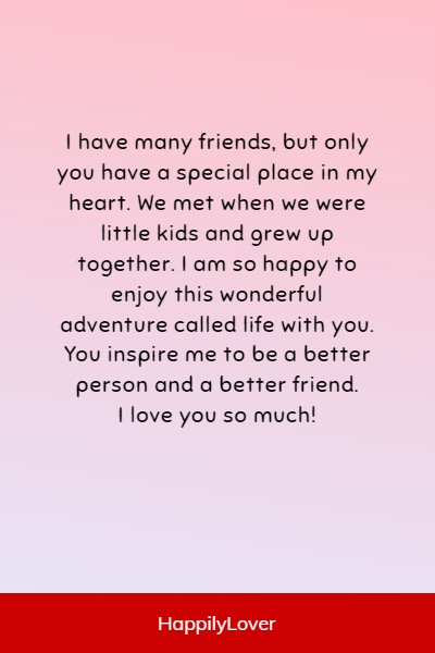 paragraph for best friend girl