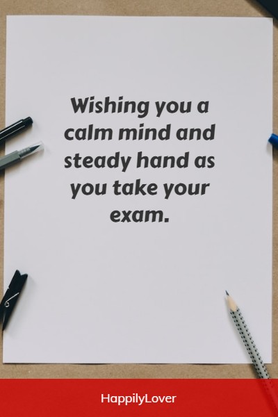 good luck for exam