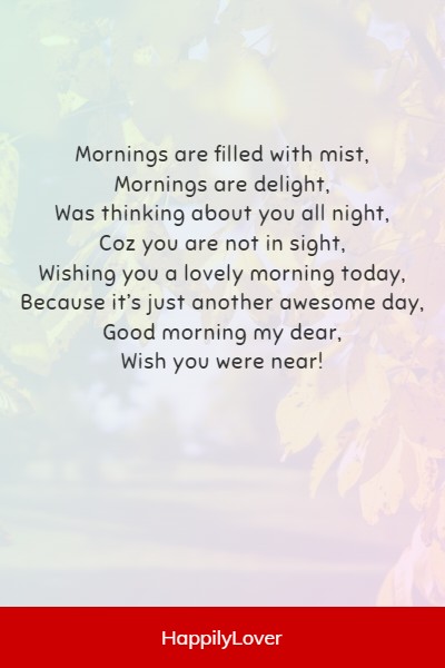cute good morning poems for her