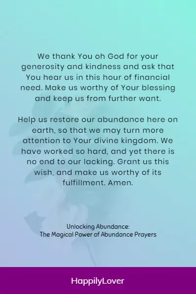 prayer for abundance