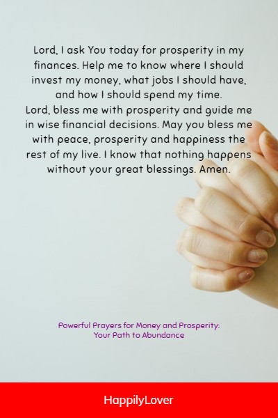 prayers for money