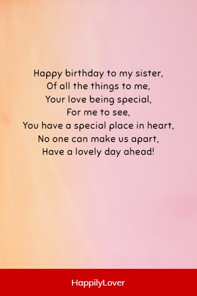 beautiful birthday poem to my sister