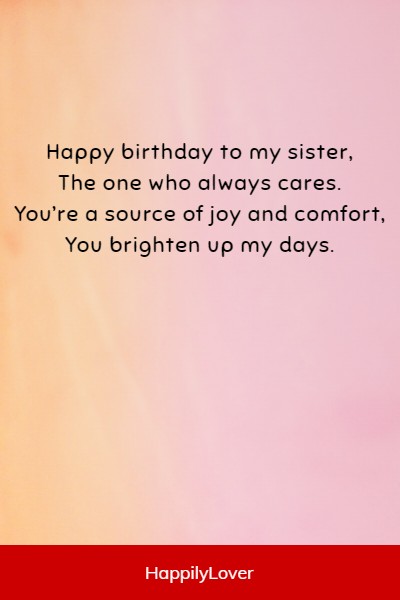 birthday poem for your sister