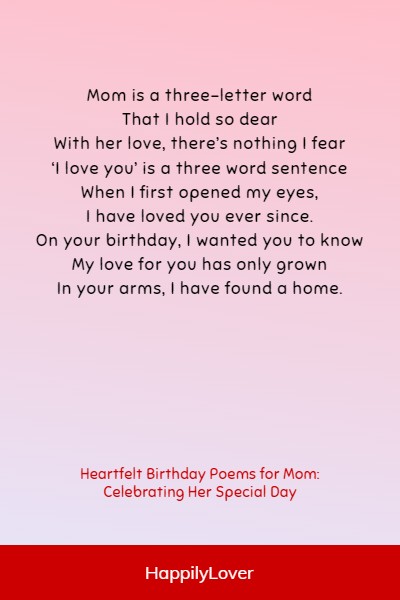 emotional birthday poems for mom
