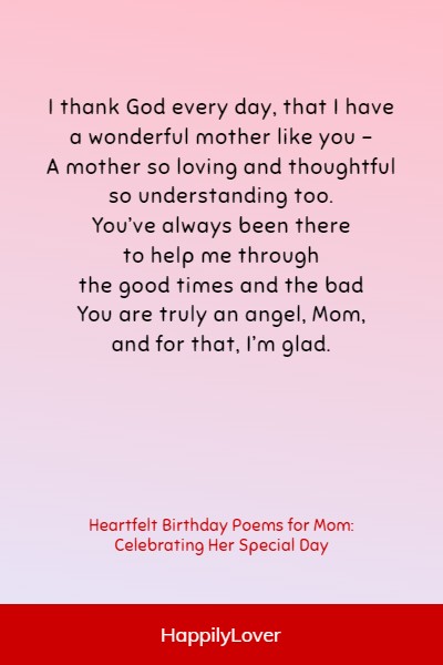 heartfelt birthday poems for mom