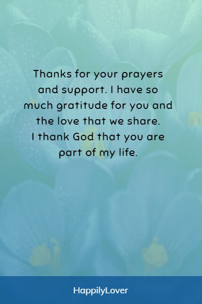 heartfelt thanks for the prayers
