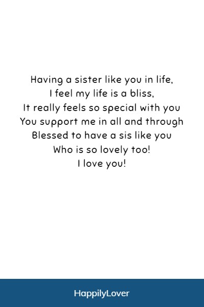 love you sister poems