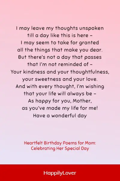 lovely birthday poems for mom