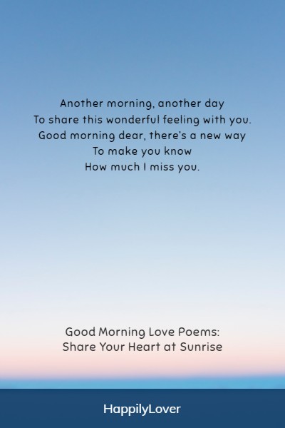 short good morning love poems