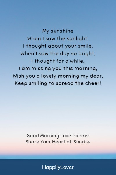 short good morning poems