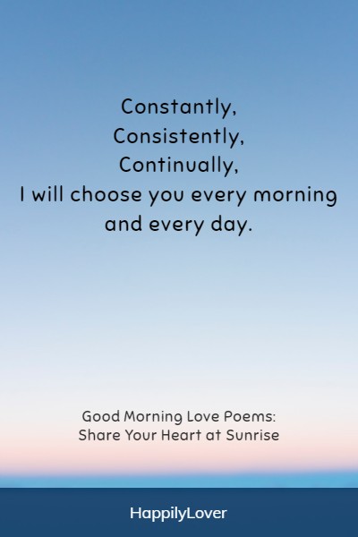sweet good morning love poems