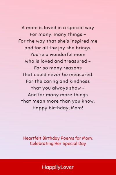 touching birthday poems for mom