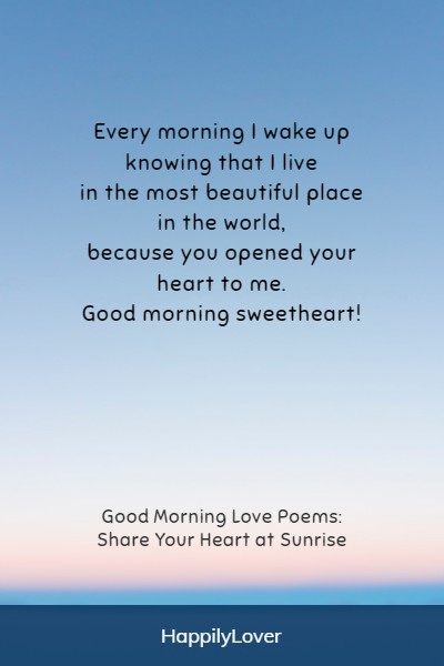 touching good morning poems