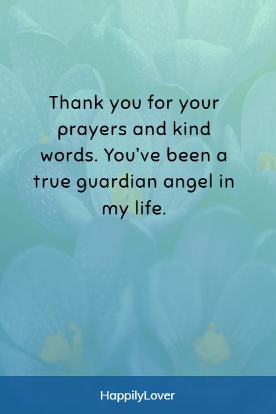 touching thanks for the prayers