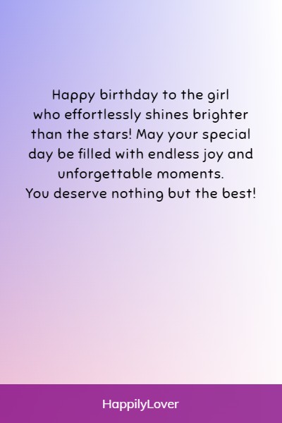 touching ways to say happy birthday girl