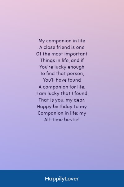 birthday friendship poems