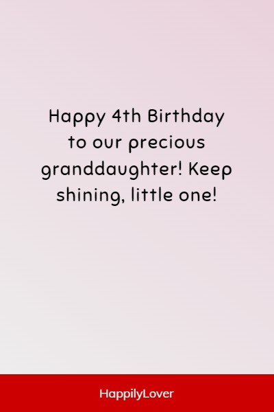 birthday messages to 4-year-old granddaughter