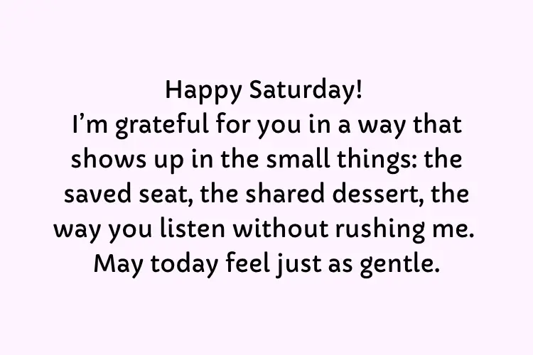 Saturday Morning Messages